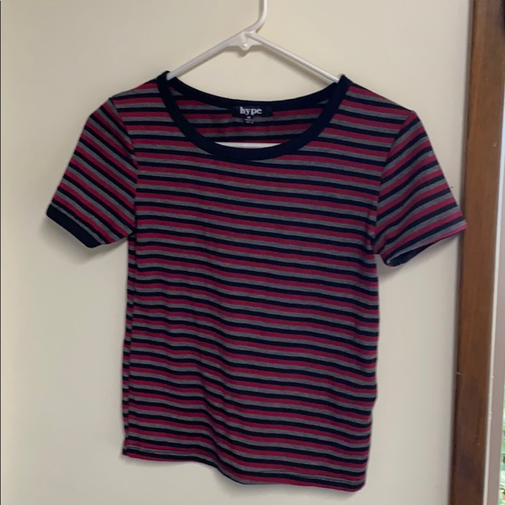Hype Red Gray Black Croptop